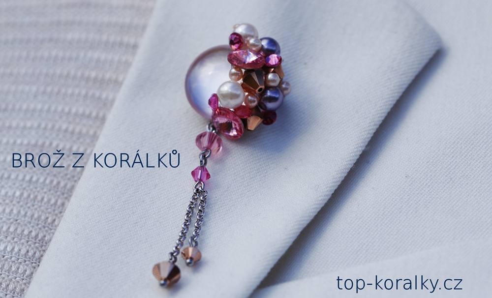 Návod na brož z korálků Swarovski - DIY